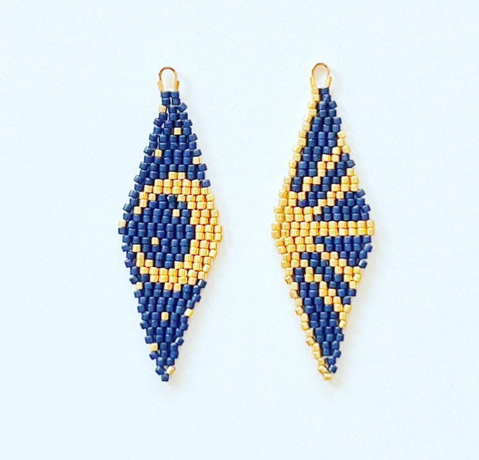 Sun and Moon Diamonds (navy and gold)